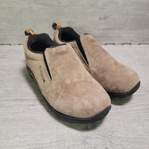 Merrell Jungle Moc Kids Shoes Size 3.5M Taupe Suede Leather Slip On Hiking